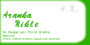 aranka mikle business card